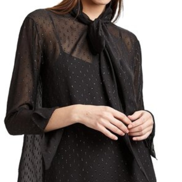 THEORY Metallic Silk Scarf Dress Size 10 BNWT - Picture 2 of 8